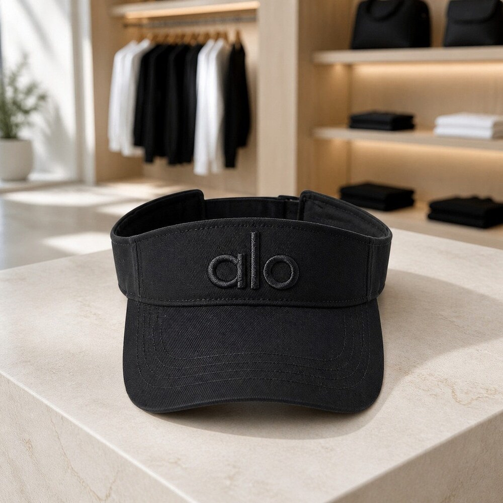 ALO Yoga Fresh Black Embroidered Logo Visor